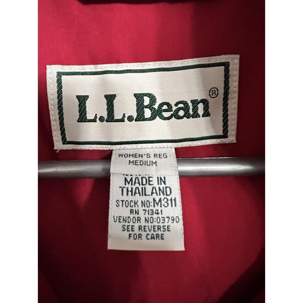 L L Bean Vintage Womens Medium Full Length Lightweight Rain Trench Coat Red - Picture 2 of 8